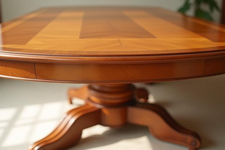 After: Refinished Victorian dining table