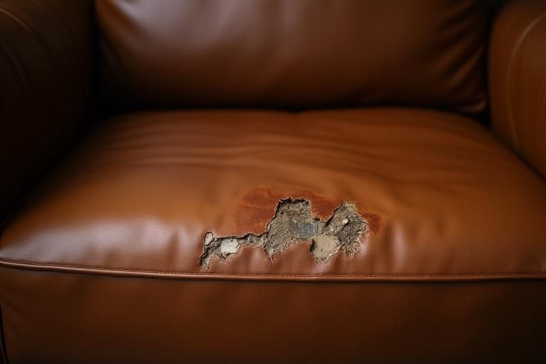 Before: Leather couch